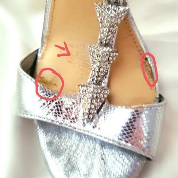 Gianni Bini Silver Rhinestone Sandals 7.5 - Picture 13 of 15